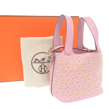 Herms Picotin Lock Micro Lucky Daisy Handbag In Swift Leather