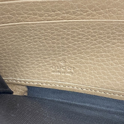 Gucci Bamboo Long Wallet 307984 Leather Beige Champagne