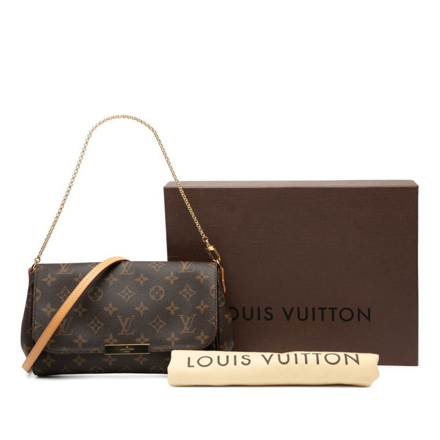 Louis Vuitton Monogram Favorite Mm Handbag/Shoulder Bag 2Way M40718 Brown Leather