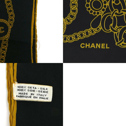 Chanel Scarf/Muffler Silk Black/Yellow