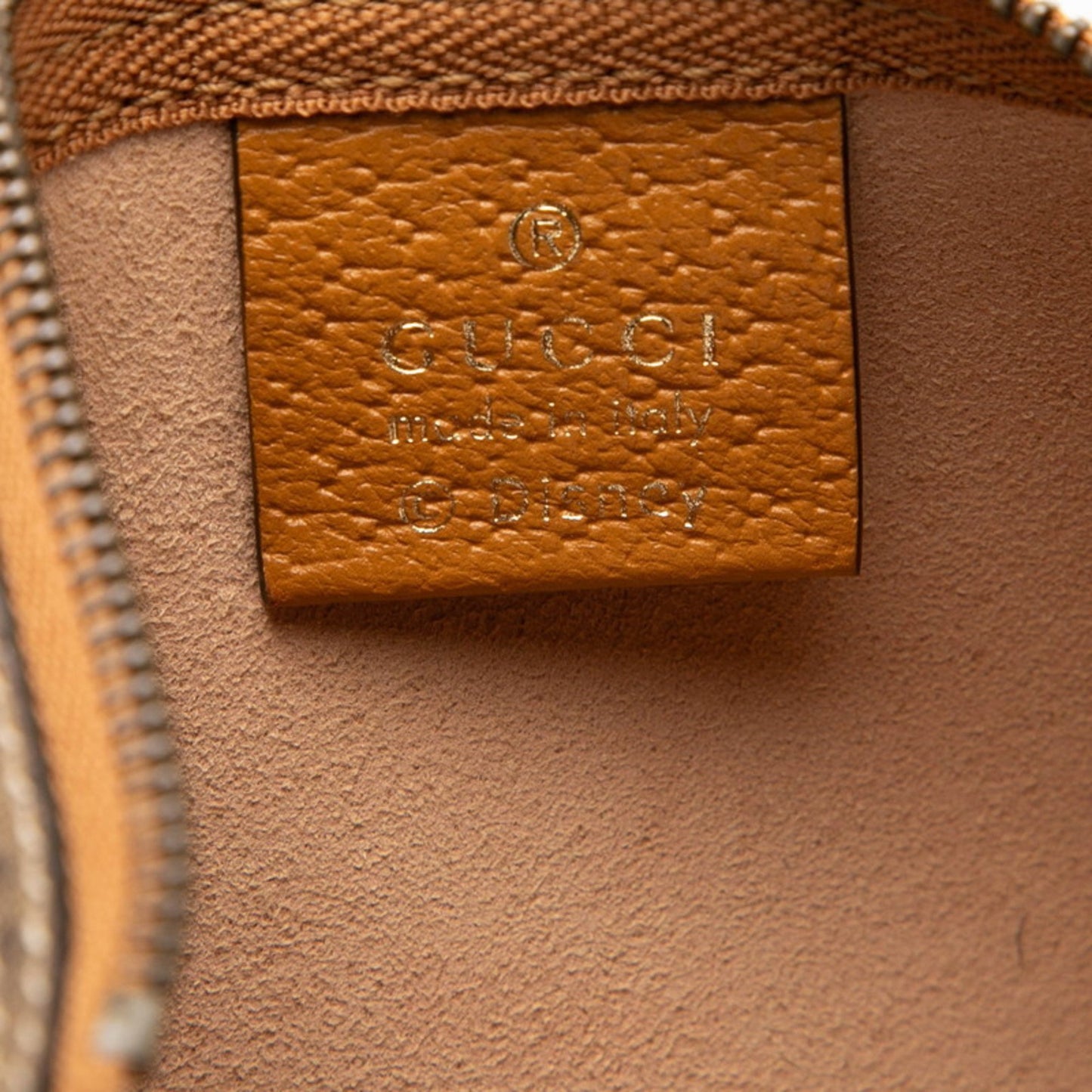 Gucci X Disney Collaboration Gg Supreme Accessory Pouch 547947 Beige Leather