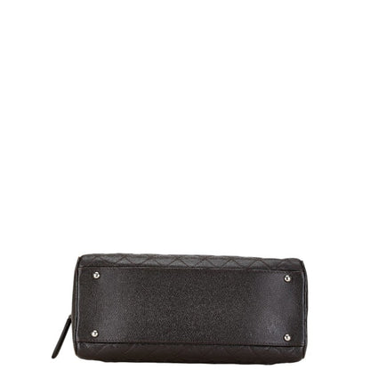 Chanel Coco Mark Handbag Boston Bag Brown Caviar Skin