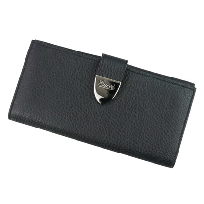Gucci W-Hook Leather Long Wallet 231837 Black