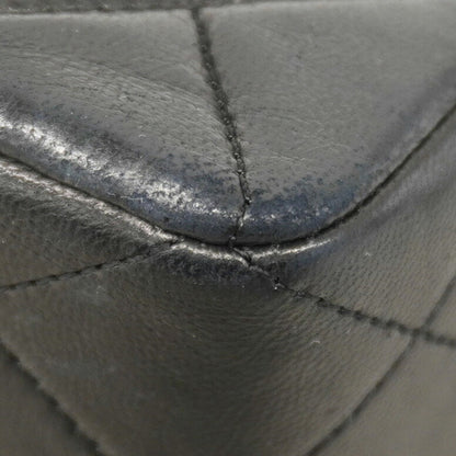 Chanel Shoulder Bag Matelasse W Chain Lambskin Black