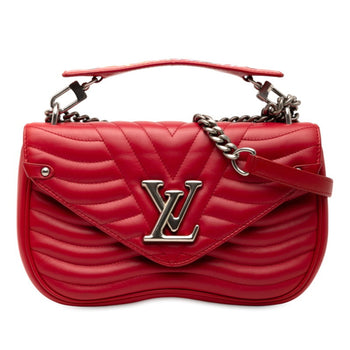 Louis Vuitton New Wave Chain Bag Mm Handbag/Shoulder 2Way M51943 Red Leather