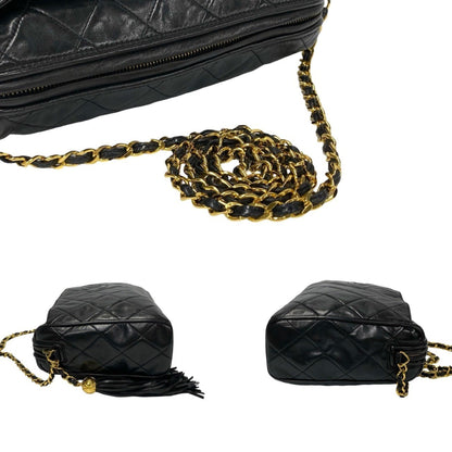 Chanel Matelasse Coco Mark Lambskin Leather Tassel Chain Shoulder Bag