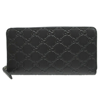Gucci Guccissima 307987 Leather Black Round Long Wallet 0659Gucci