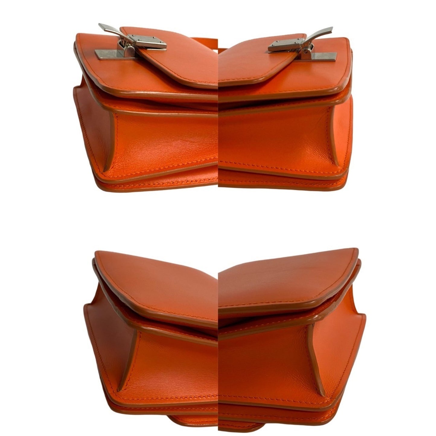 Celine Classic Box Small Leather Shoulder Bag/Pochette/Sacoche In Orange