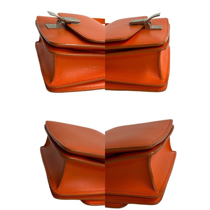 Celine Classic Box Small Leather Shoulder Bag/Pochette/Sacoche In Orange
