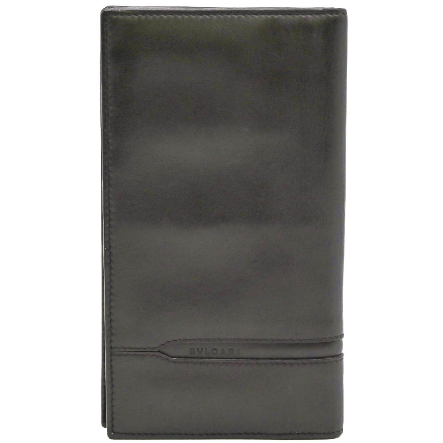 Bvlgari Bulgari Octo Bi-Fold Long Wallet Leather Brown Coin Purse 36966