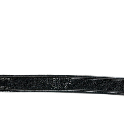 Hermes Kelly Ardion Bracelet Black Leather Metal