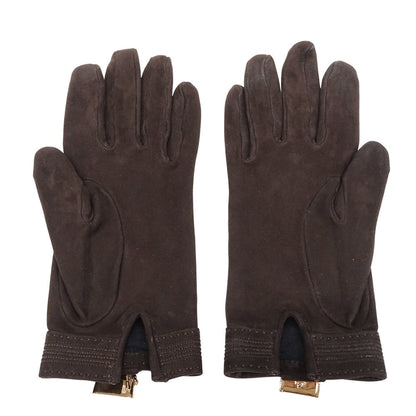 Hermes Herms Women'S Suede Gloves