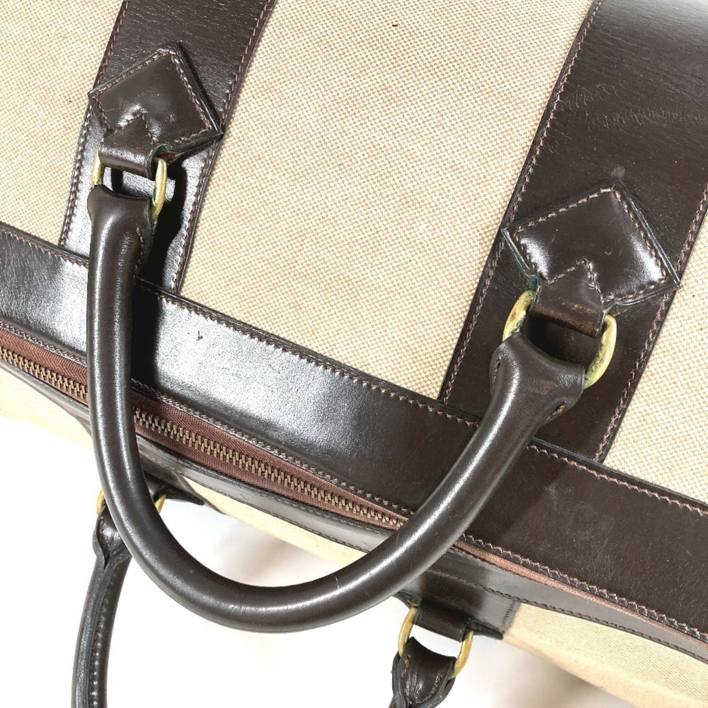 Hermes Travel Bag Boston Leather/Canvas