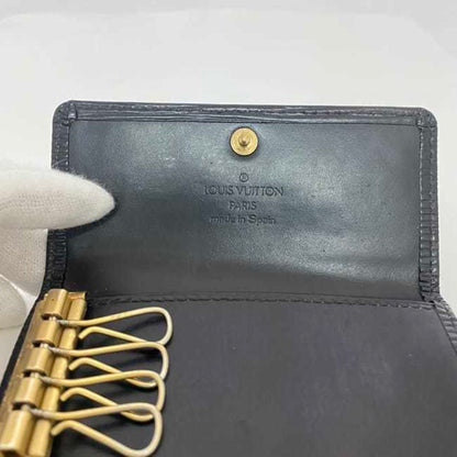 Louis Vuitton 4-Ring Key Case Multicle 4 Ec-22970 Black Noir Epi M63822 Leather Ca0012 Louis