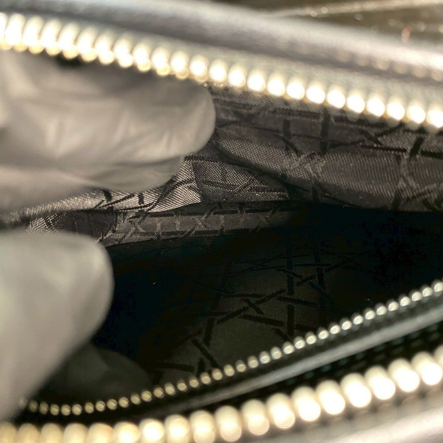 Christian Dior Lady Cannage Patent Leather 2-Way Handbag/Shoulder Bag 948-8