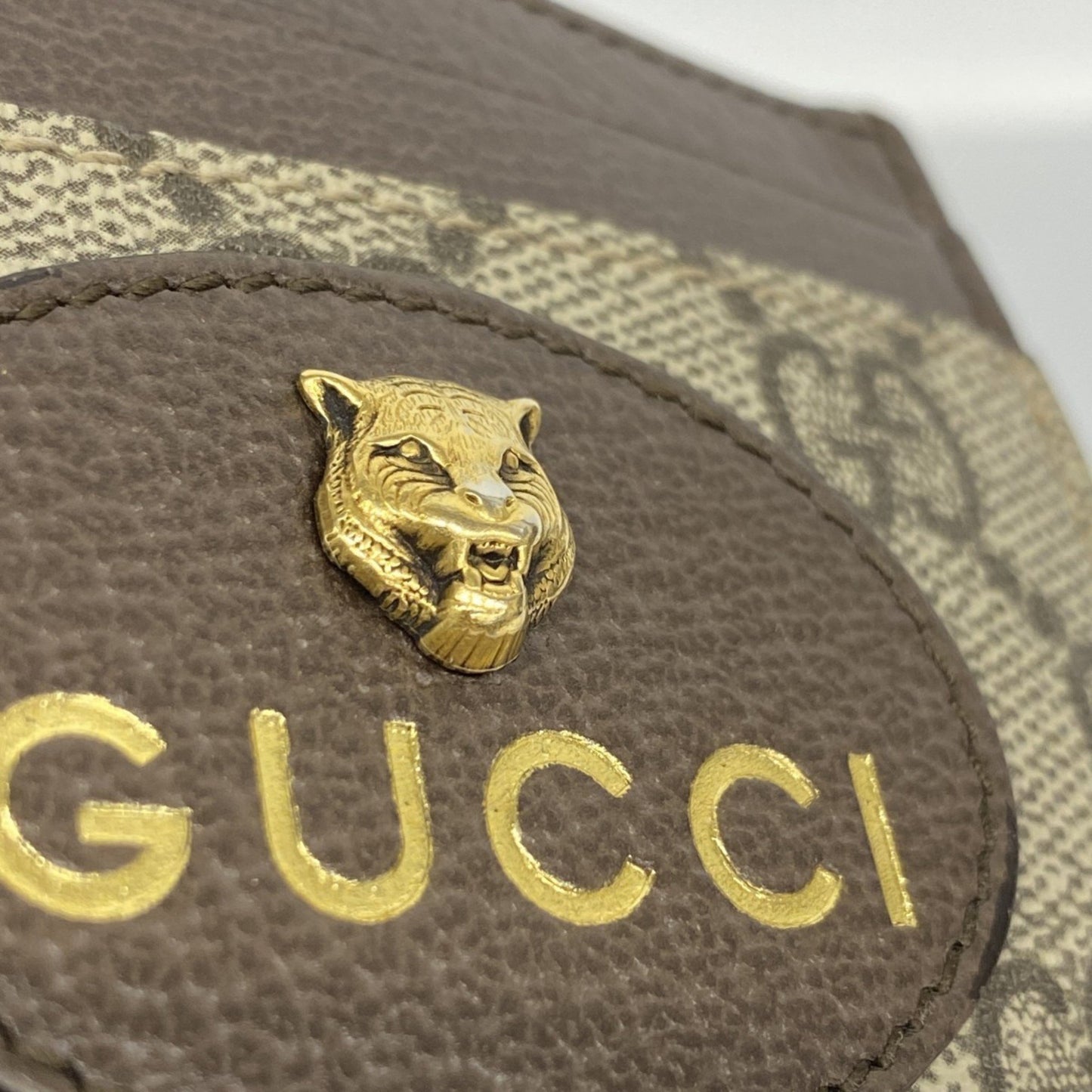 Gucci Gg Supreme Business Card Case 597557 Beige/Brown
