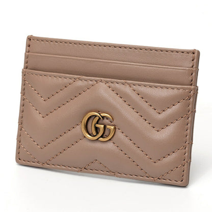 Gucci Double G Card Case Holder 443127 Leather Pink Beige S-159260