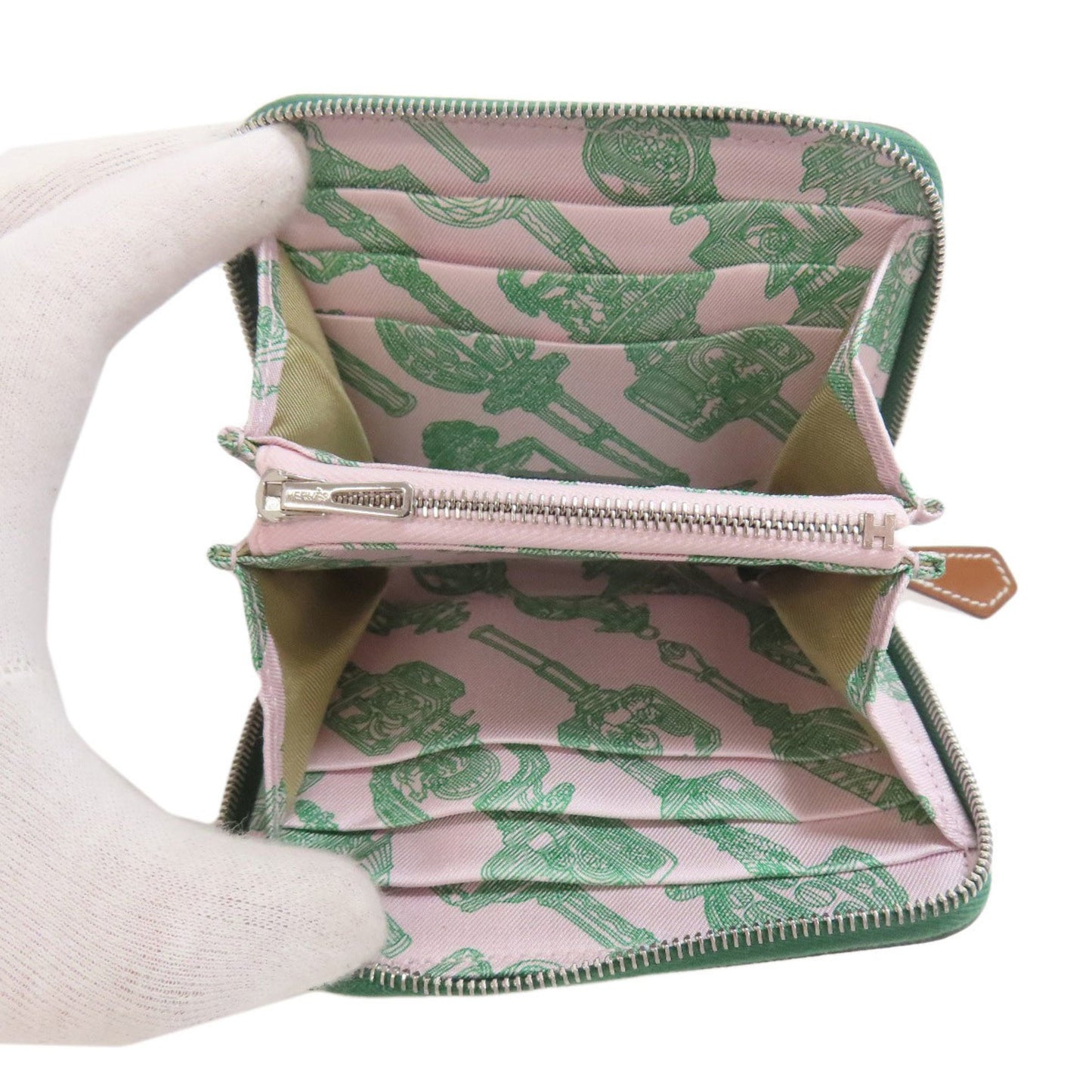 Hermes Herms Azap Silkin Compact Silver Hardware Coin Case Epson