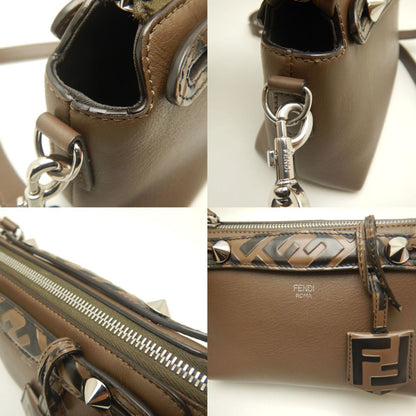Fendi By The Way Mini Zucca 8Bl145 A6C0 Shoulder Bag In Brown Leather