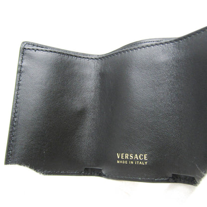 Versace All-Over Pattern Women'S Leather Wallet (Tri-Fold) Black