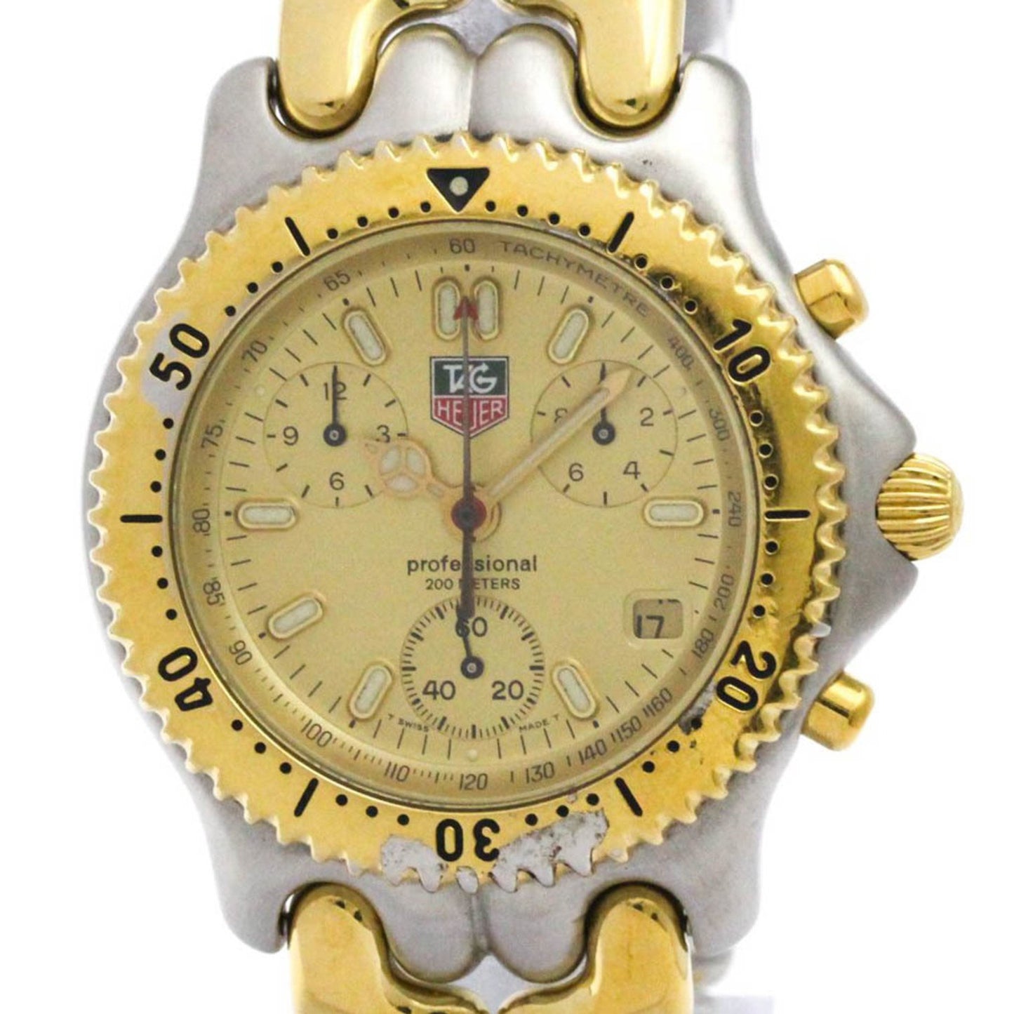 Tag Heuer Sel Chronograph Gold Plated Steel Watch Cg1121Polished