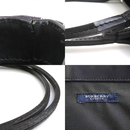 Burberry Handbag Canvas Leather Black