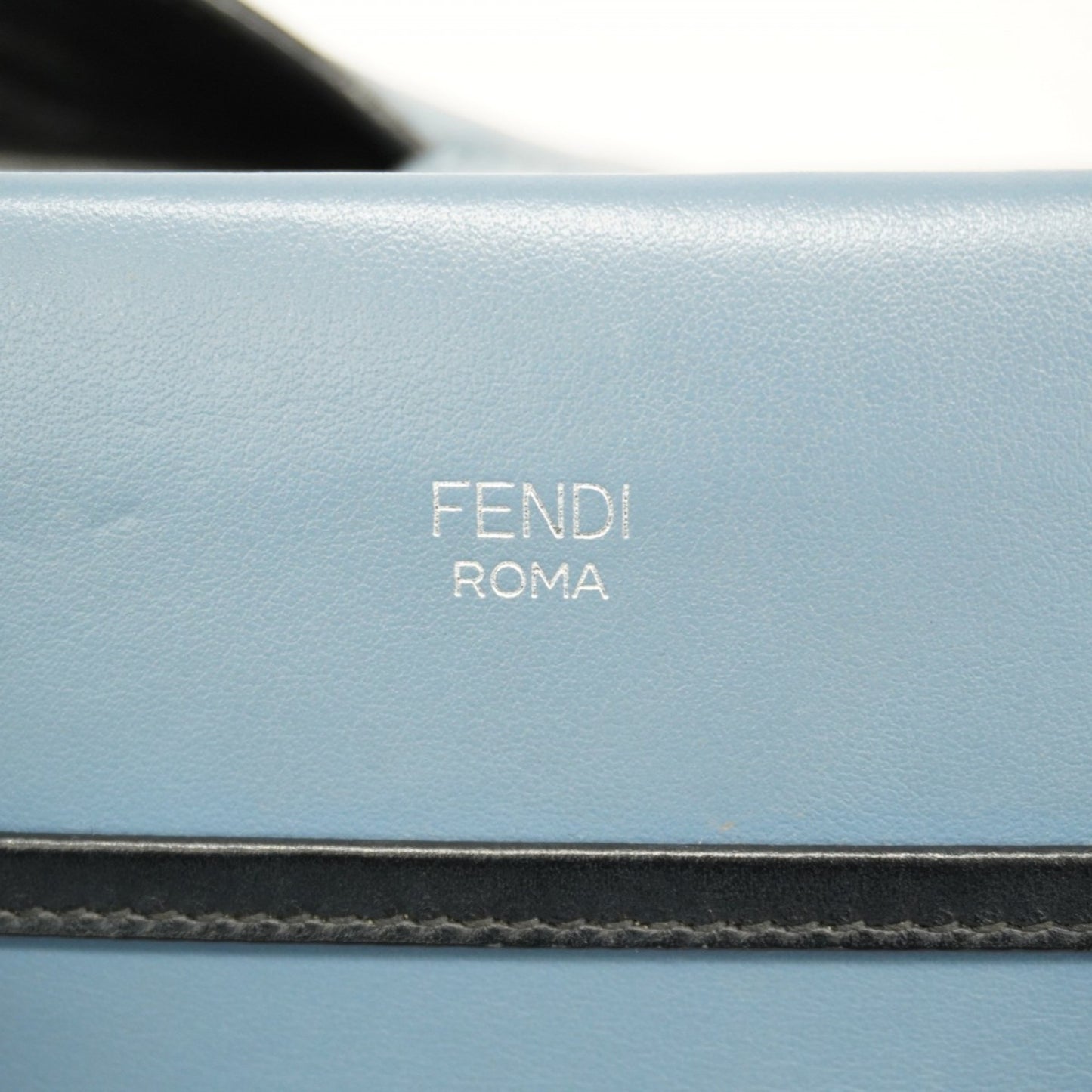 Fendi Runaway Leather Handbag In Blue And Gold
