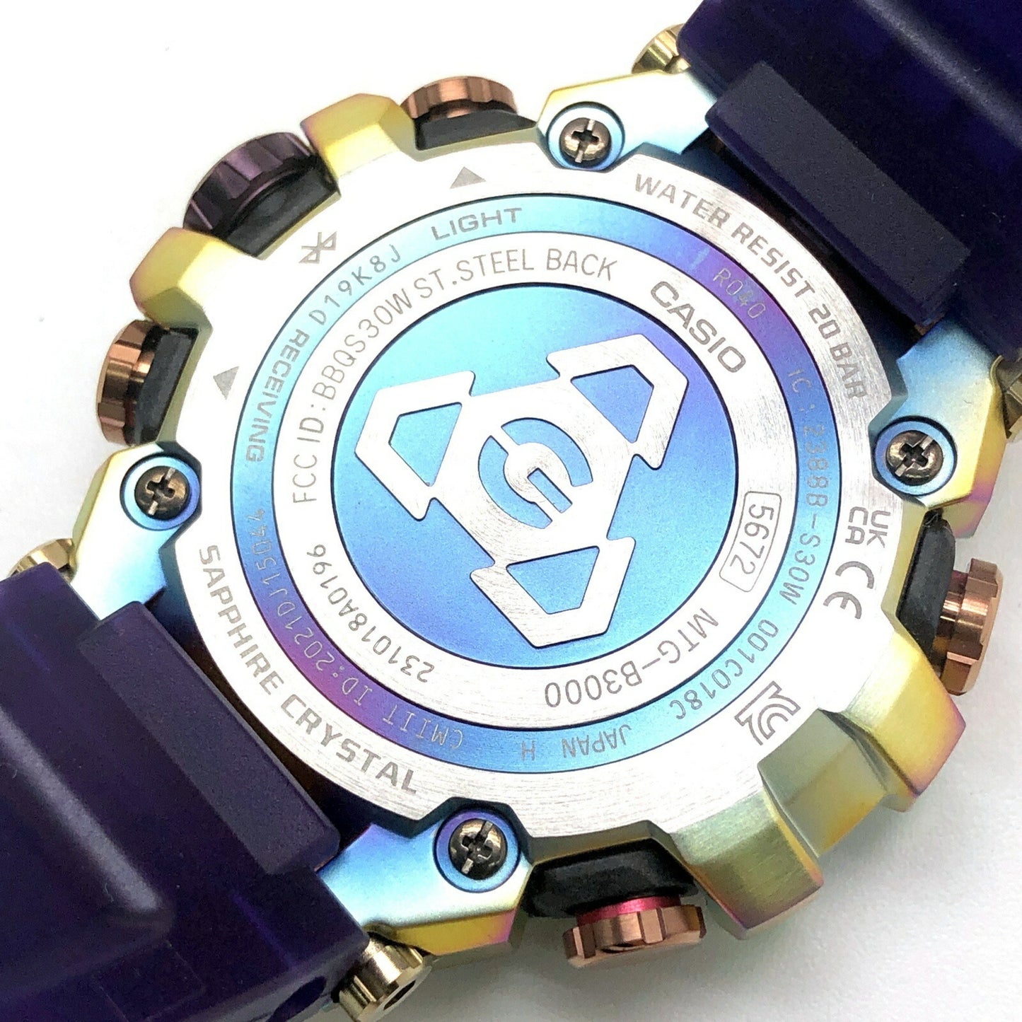 G-Shock Casio Mtg-B3000Prb-1A Mt-G Aurora Oval Watch With Radio-Controlled Solar Power