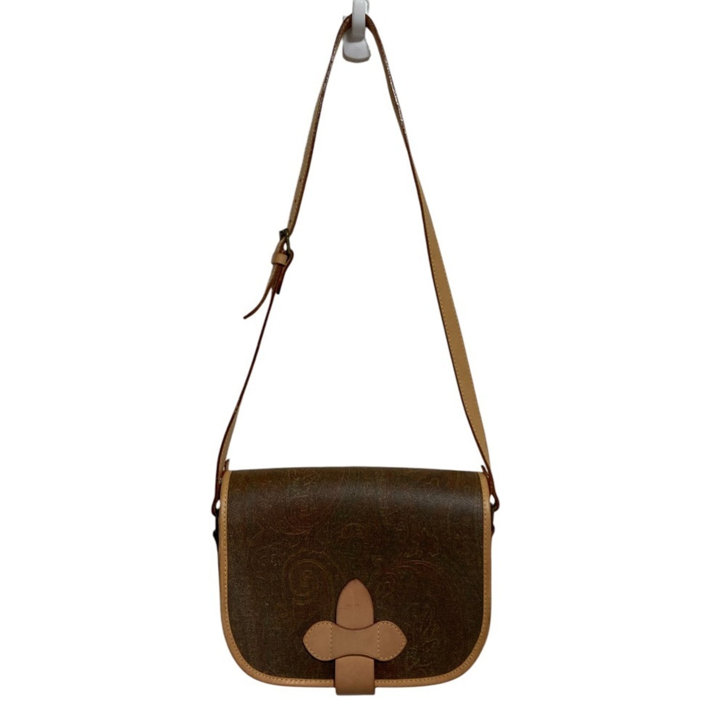 Etro Paisley Crossbody Flap Shoulder Bag In Natural