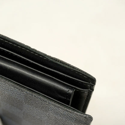 Louis Vuitton Damier Cobalt Portefeuille Marco Wallet N63213 Navy Black
