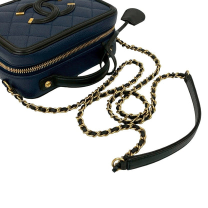 Chanel Cc Filigree Matelasse Coco Caviar Skin 2-Way Handbag/Shoulder Bag 25727
