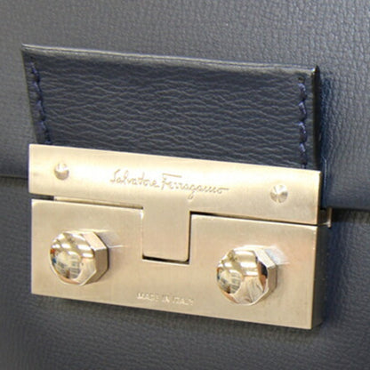 Salvatore Ferragamo 21 1537 Navy Leather Crossbody Shoulder Bag