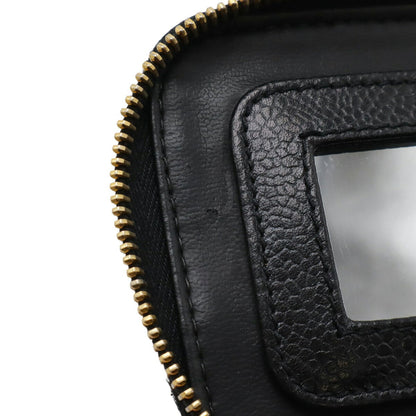 Chanel Coco Mark Vanity Bag Mini Pouch Caviar Leather Black