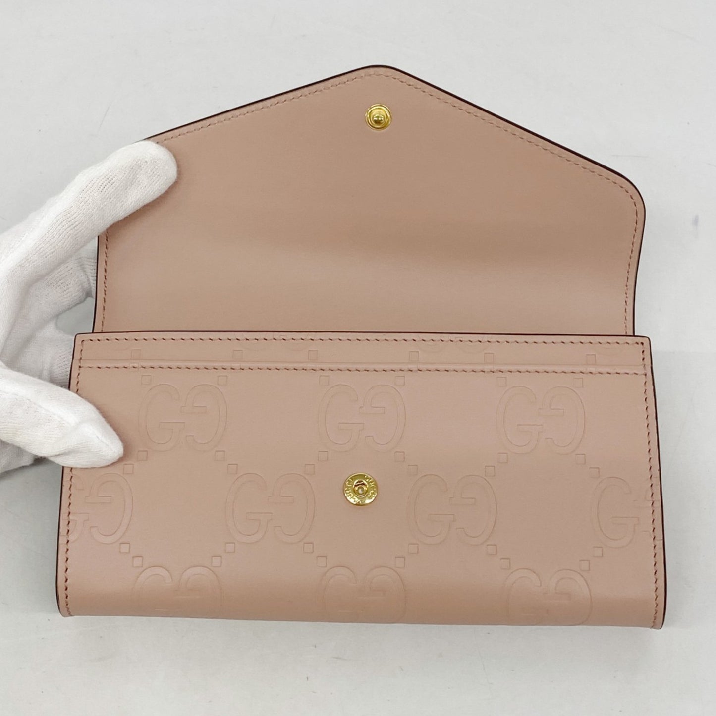 Gucci Jumbo Gg Long Wallet 772791 Leather Pink