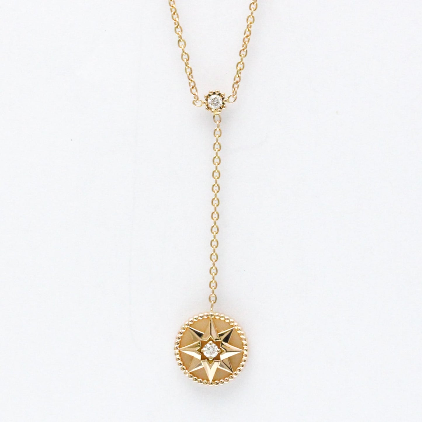 Christian Dior Rose Des Vents Medallion Necklace Rose Quartz Pink Gold (18K) Diamond