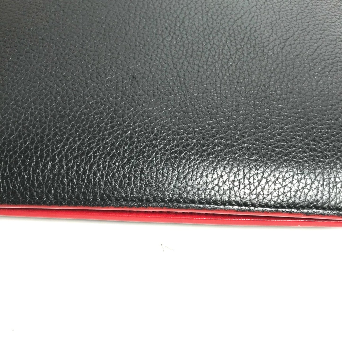 Christian Louboutin Spike Studs Clutch Bag Hand Bag Crossbody Pochette Shoulder Bag Black Red
