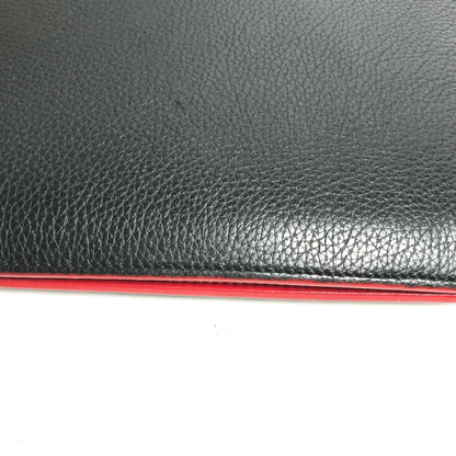Christian Louboutin Spike Studs Clutch Bag Hand Bag Crossbody Pochette Shoulder Bag Black Red