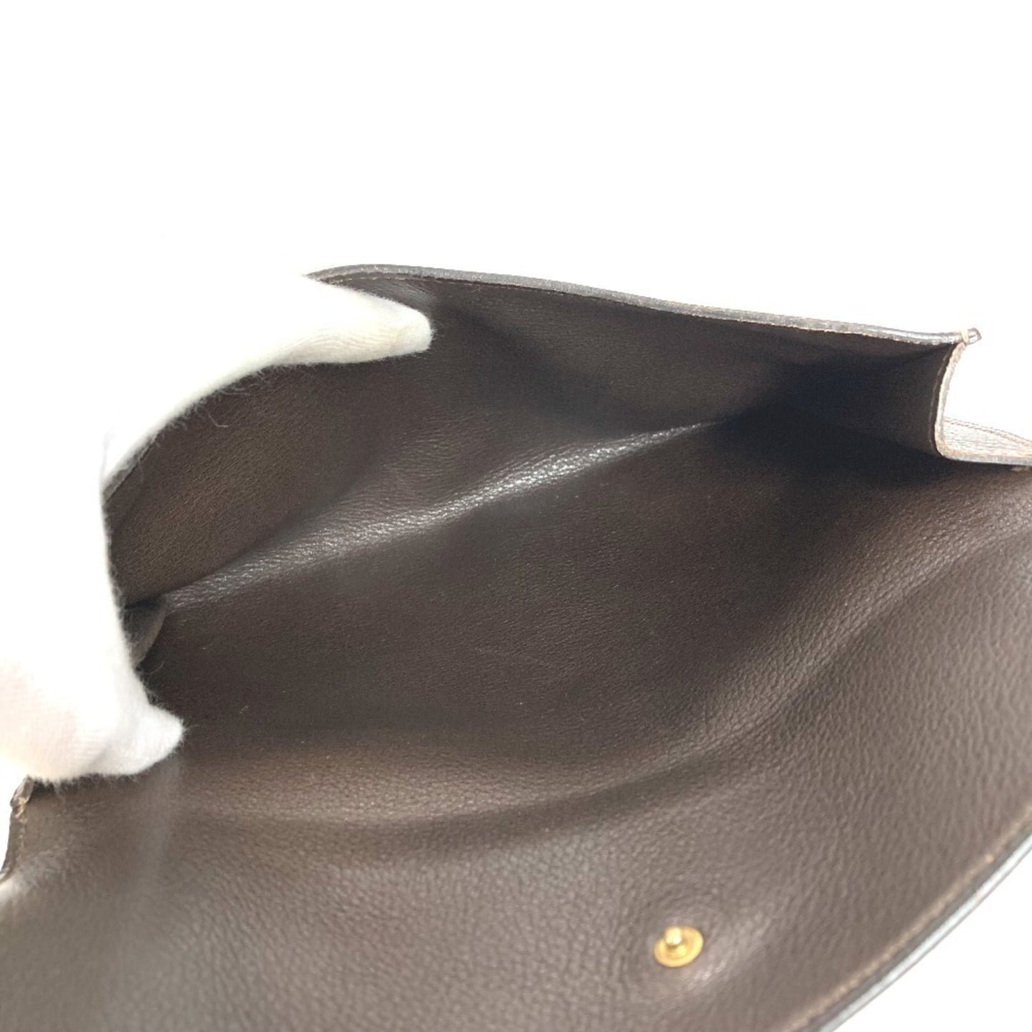 Hermes Vintage Logo Bag Pouch Flap Second Clutch Leather