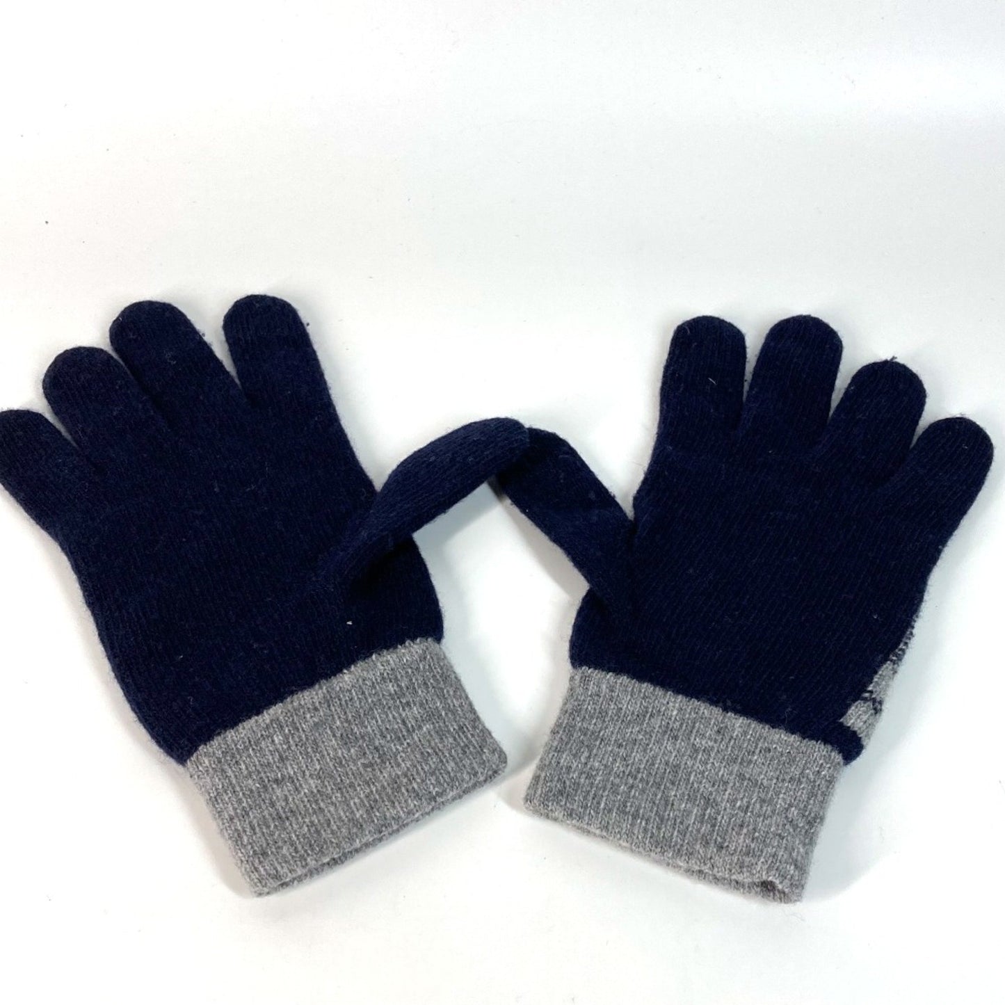 Fendi Fxy010 Check Ff Bicolor Glove Gloves Navy Gray