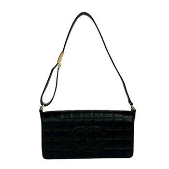 Chanel Chocobar Coco Mark Lambskin Shoulder Bag/Handbag In Black