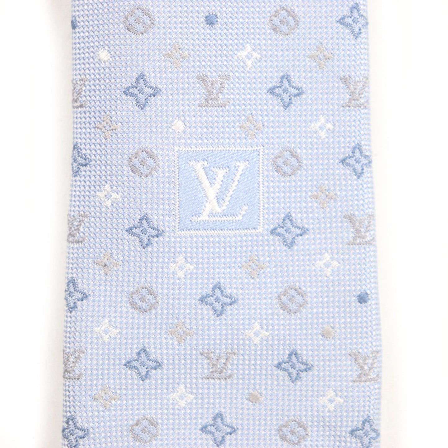Louis Vuitton 2023 Louis Vuitton M76845 Monogram Gradient Dots 8Cm 100% Silk Tie Light Blue With Box