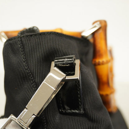 Gucci Bamboo 002 2122 Nylon Handbag In Black