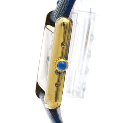 Cartier Tank Vermeil Gold Plated Leater Quartz