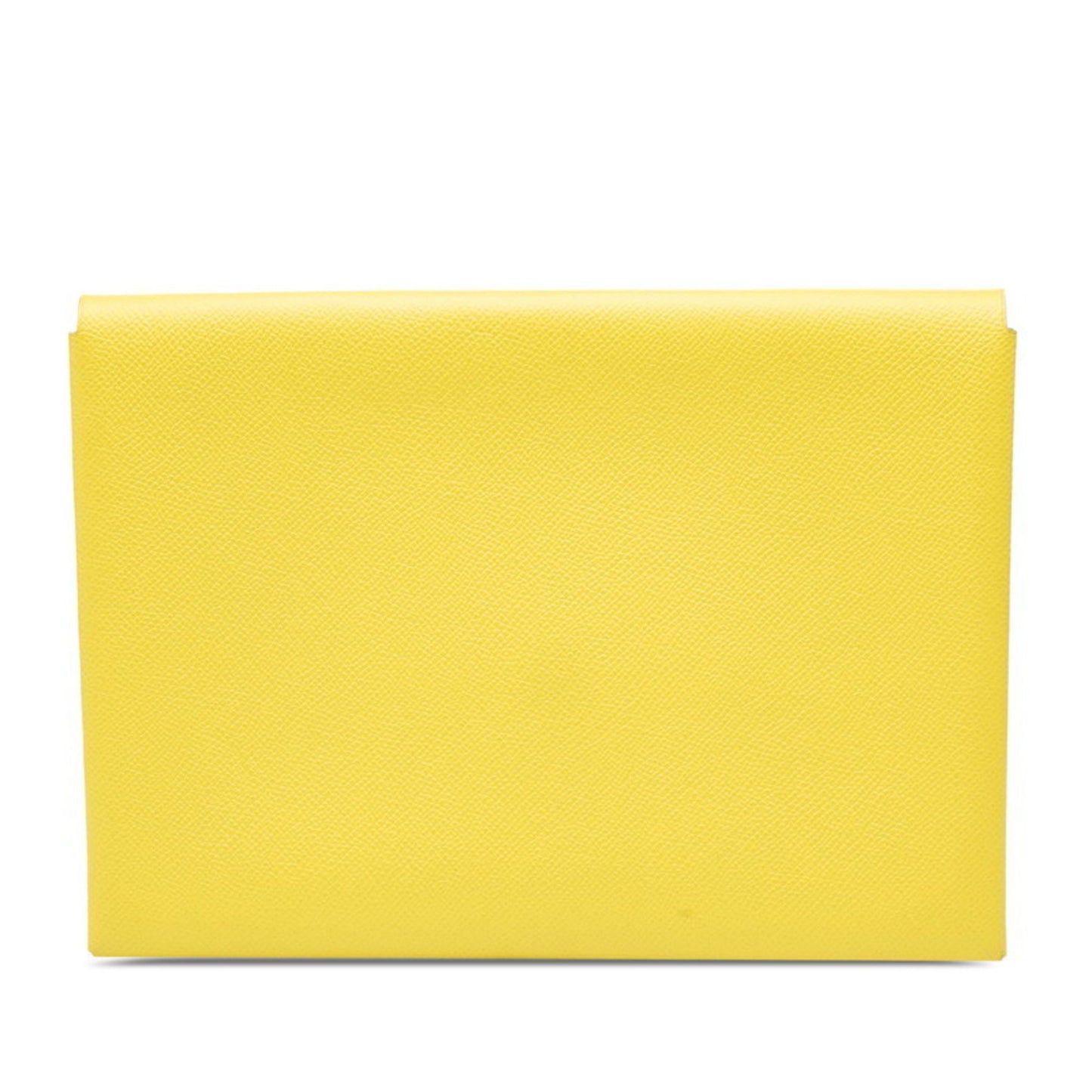 Herms Calvi Gm Clutch Bag Yellow Epsom Leather