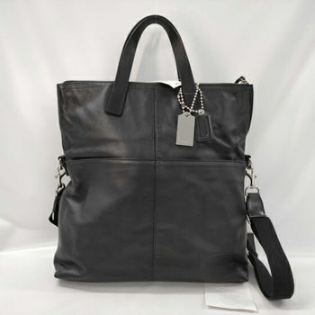 Coach Tote Bag Thompson Crossbody Foldover 70493 Black Leather