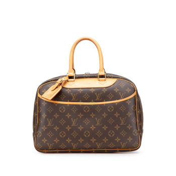 Louis Vuitton Monogram Deauville Handbag M47270 Brown Leather
