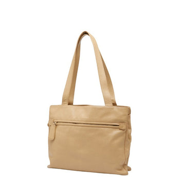 Chanel Coco Mark Tote Bag Handbag Beige Caviar Skin