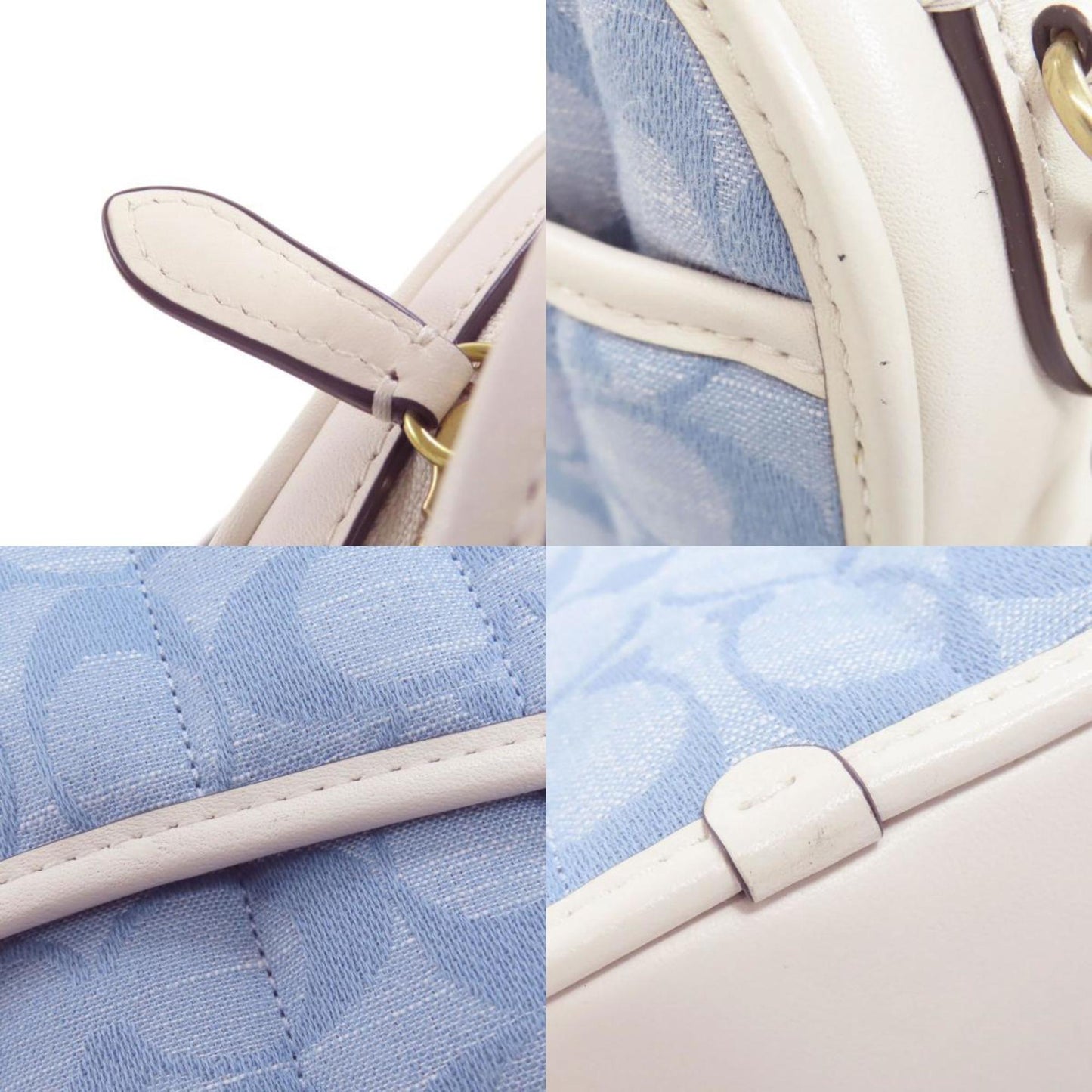 Coach C4688 Signature Handbag Denim Leather