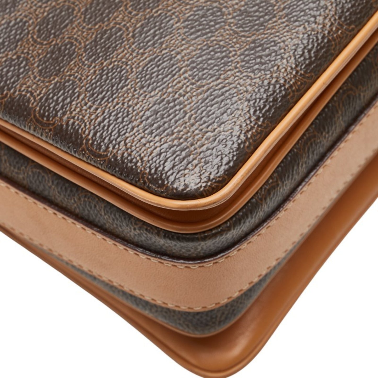 Celine Macadam Crossbody Shoulder Bag In Brown