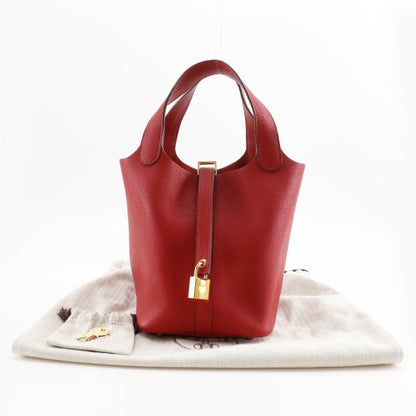 Hermes Hermes Picotin Lock 18 Pm Handbag X Taurillon Maurice 2018 Red / C Belt Clasp Loc18K